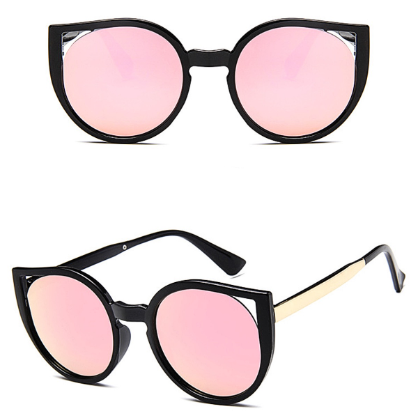 Barcelona Cat Eye Sunglasses - Rose Gold Mirror