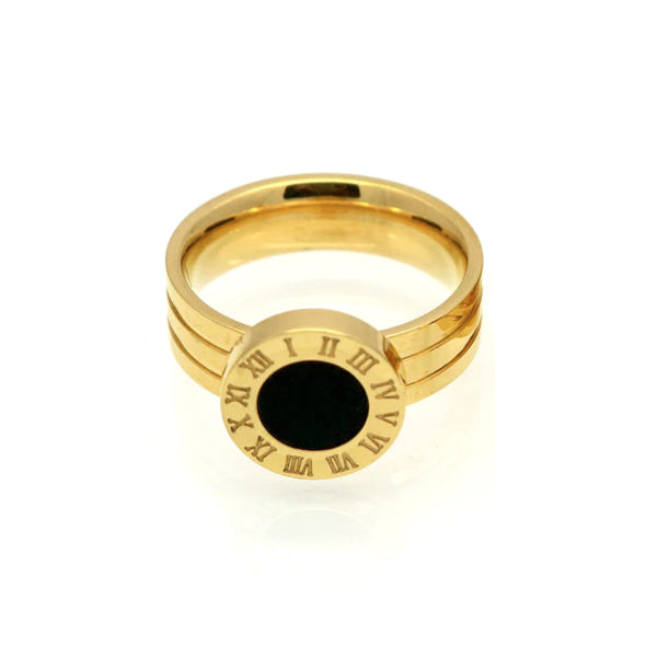 Cassia Ring w/ Roman Numerals - Stainless Steel