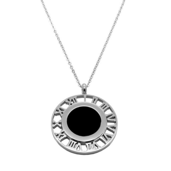 Cassia Roman Numerals Necklace - Stainless Steel
