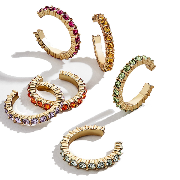 Colorful Set of 6 Small Ear Cuffs
