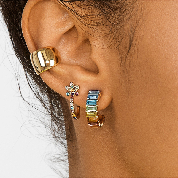 Colorful huggie earrings Clearance