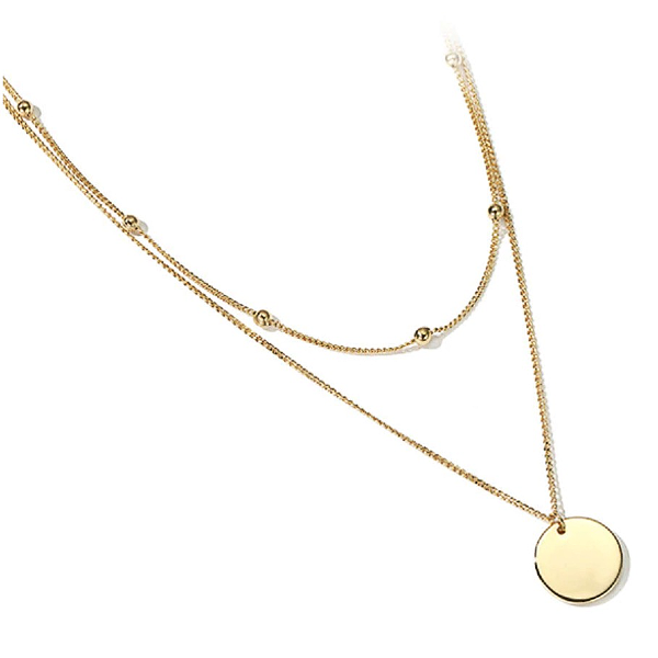 Disc Layered Necklace - Stainless Steel