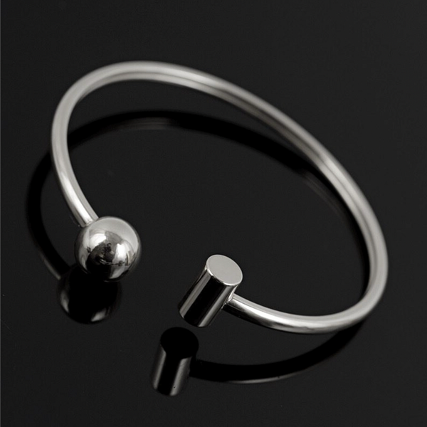 Dot + Dash Cuff Bracelet - Stainless Steel