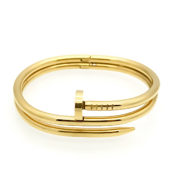 Double Nail Bangle Bracelet - Stainless Steel