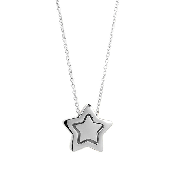 Double Star Dainty Necklace - Stainless Steel