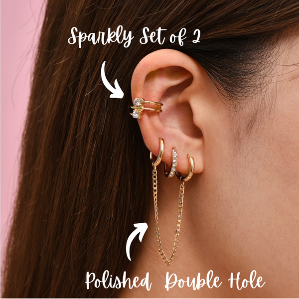 Polished Double Hole Earring