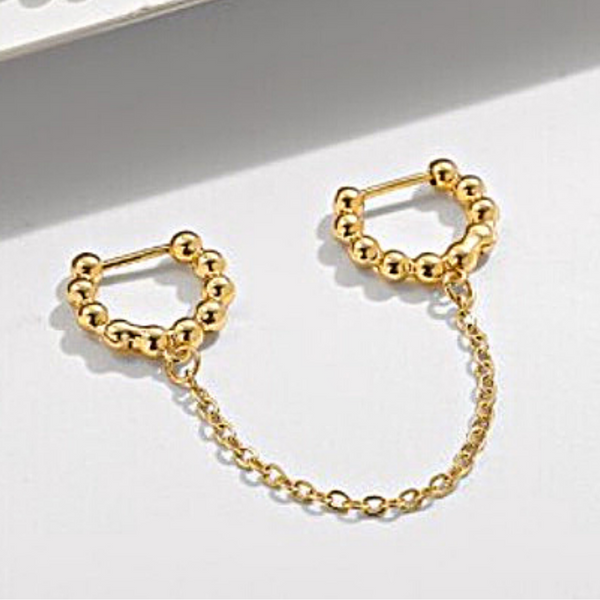 Beaded Double Hole Earring