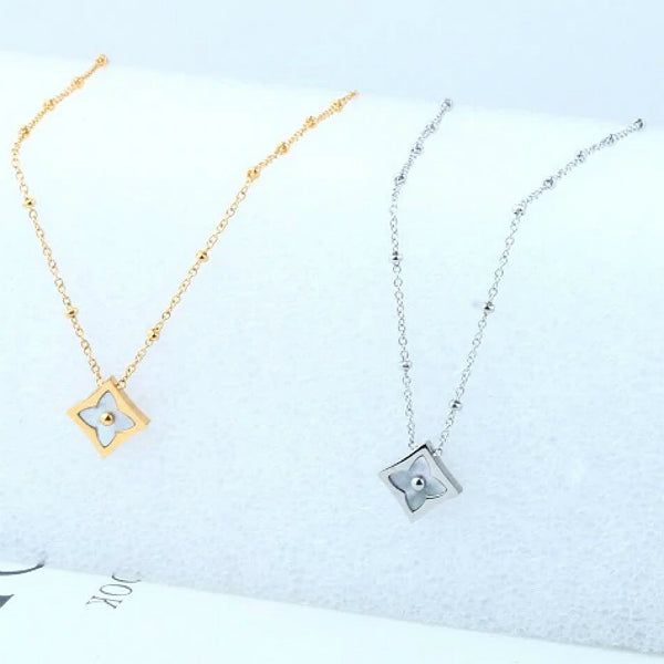 eLVeene Flower Dainty Necklace - Stainless Steel – Pearls And Rocks
