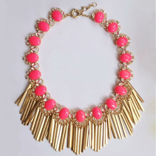 Estelle Statement Necklace - Coral – Pearls And Rocks