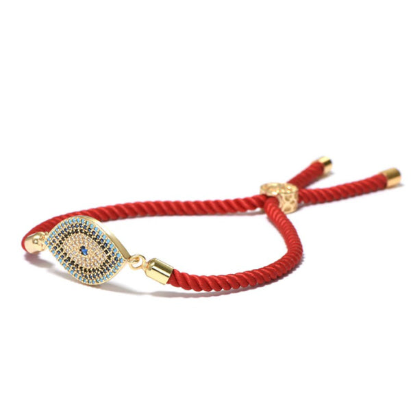 Evil Eye Adjustable Rope Bracelet