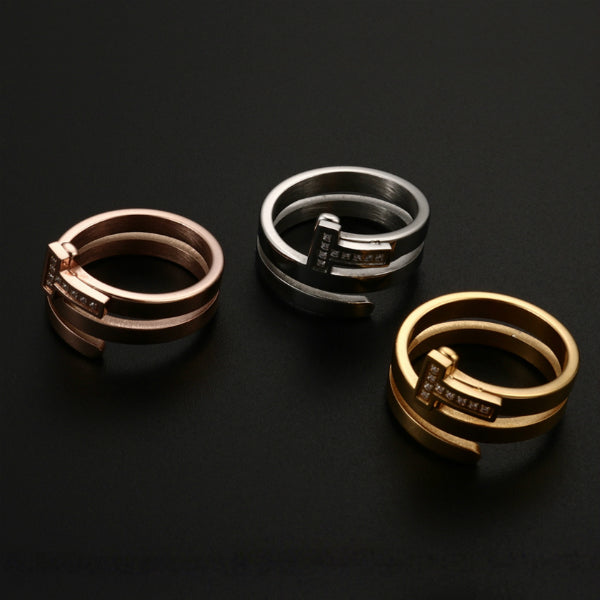 Flat Nail Ring - Stainless Steel