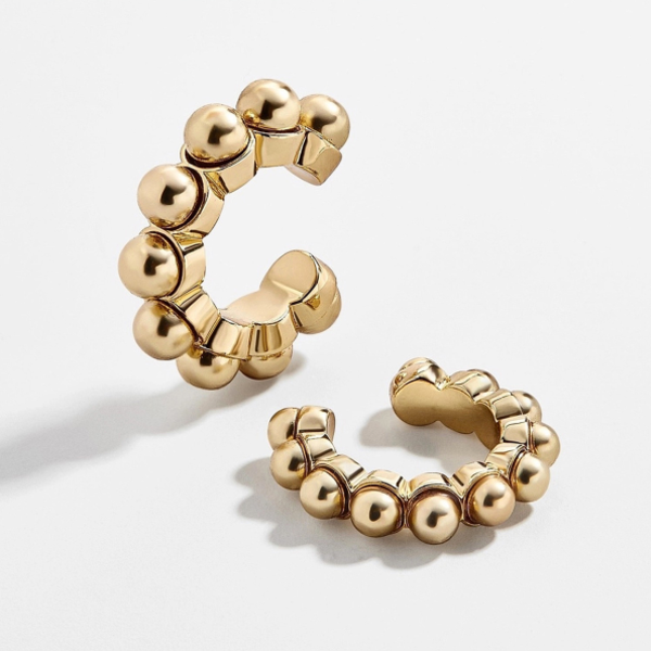 Gold Beaded Ear Cuff Set