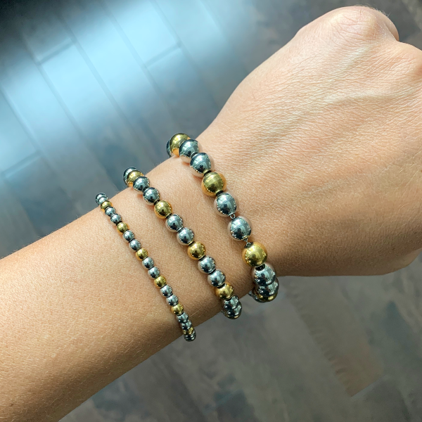 Gold + Silver Ball Bracelet - Stainless Steel