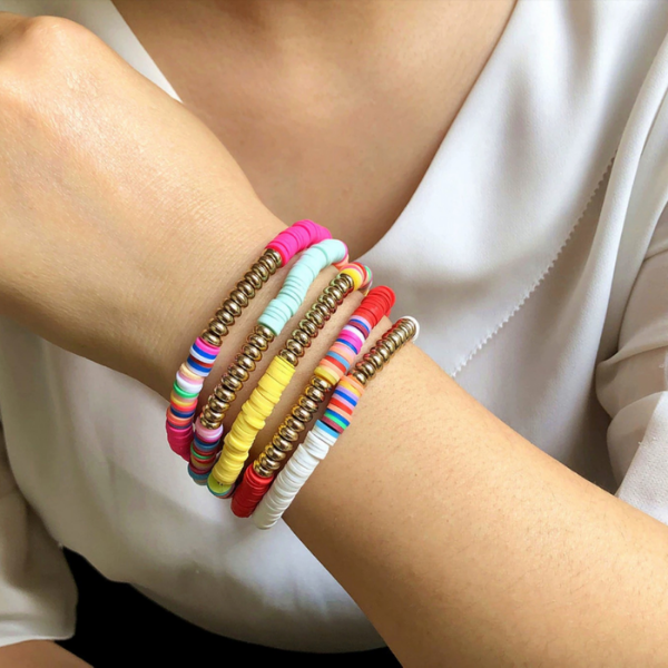 Colorful Heishi Polymer Disc Bracelets