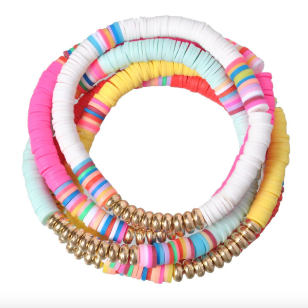 Colorful Heishi Polymer Disc Bracelets