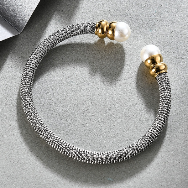Pearl Cuff Bracelet - Stainless Steel