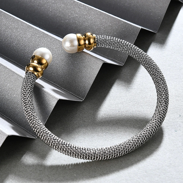 Pearl Cuff Bracelet - Stainless Steel