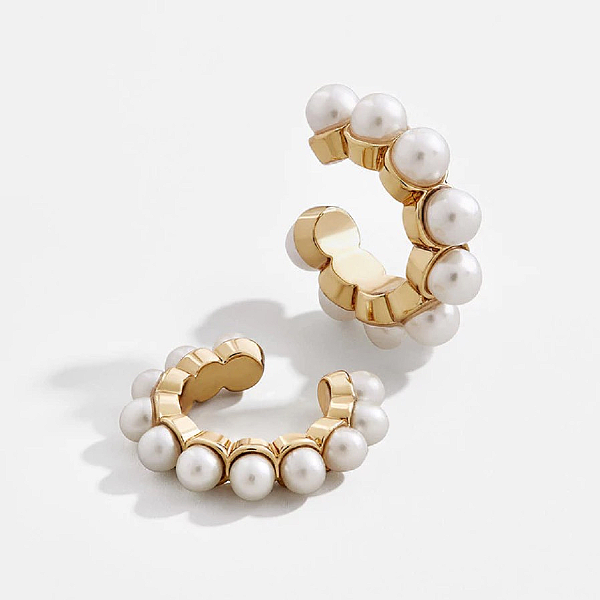 Pearl Beaded Ear Cuff Set