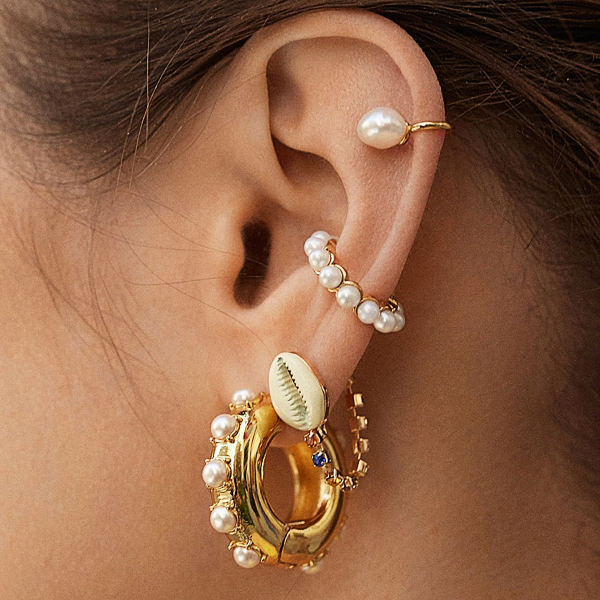 Small Pearl Ear Cuff Set