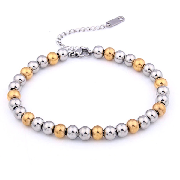 Gold + Silver Ball Bracelet - Stainless Steel