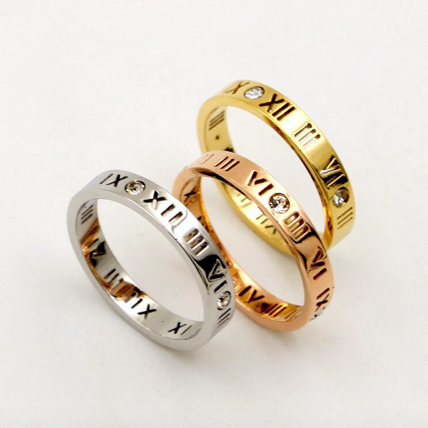 Roman Numerals Slim Ring - Stainless Steel โ Pearls And Rocks