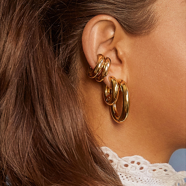 Gold Huggie Hoop Earrings