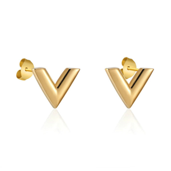 Valentina V Earrings - Stainless Steel – Pearls And Rocks