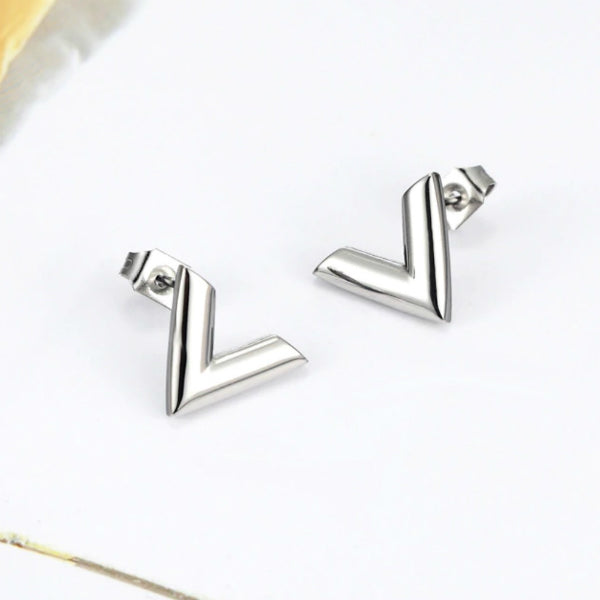 Valentina V Earrings - Stainless Steel