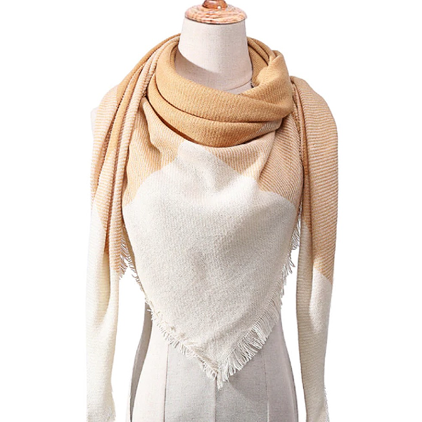 White and Yellow Triangle Scarf