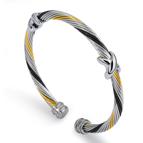 X Cable Cuff Bracelet - Stainless Steel