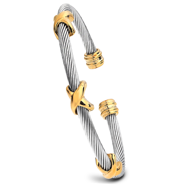 X Cable Cuff Bracelet - Stainless Steel